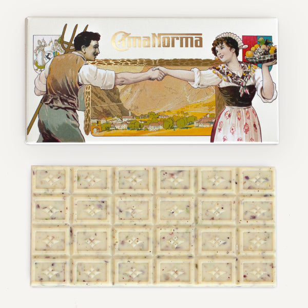 Swiss Organic White Chocolate with Pistachios - CimaNorma