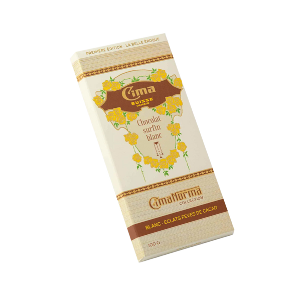 Swiss Organic White Chocolate with Cocoa Nibs - CimaNorma